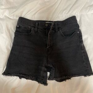 Black denim shorts